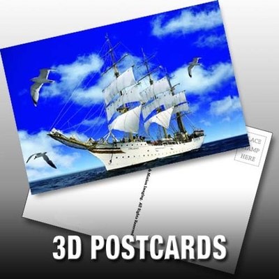 Regalos de lembrança Cartão postal 3D Cartões de mudança para edifícios históricos Paisagem