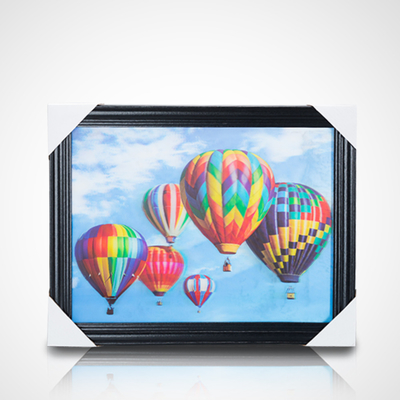Cartão de pintura lenticular 3D PET 30*40cm Cartão lenticular 5D Tigres Pintura 3D com moldura preta para decoração doméstica