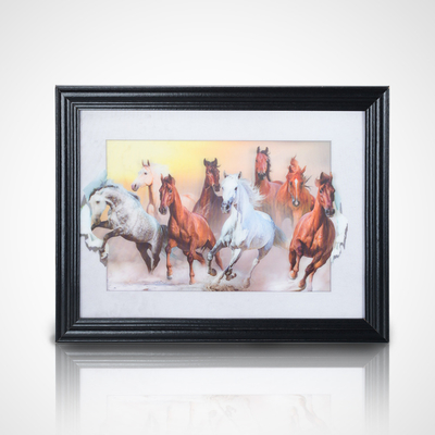 Cartão de pintura lenticular 3D PET 30*40cm Cartão lenticular 5D Tigres Pintura 3D com moldura preta para decoração doméstica
