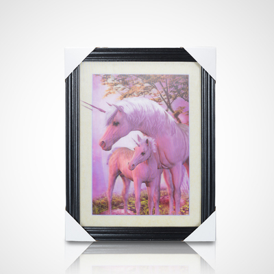 Cartão de pintura lenticular 3D PET 30*40cm Cartão lenticular 5D Tigres Pintura 3D com moldura preta para decoração doméstica