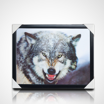 3D pintura lenticular desenhos de estoque PET 40 * 30cm 5D 3D foto de cavalo lenticular com quadro preto