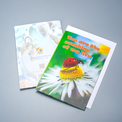Personalizado 2 Imagens Flip Engraçado Lenticular 3D Imagem Cartão de Presente de Saudação Lenticular 3D Cartão