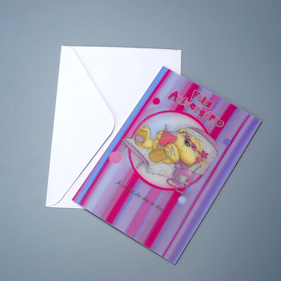 Personalizado 2 Imagens Flip Engraçado Lenticular 3D Imagem Cartão de Presente de Saudação Lenticular 3D Cartão
