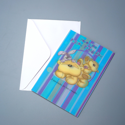 Novo estilo Impressão 3D Lenticular Folha Lenticular Cartão de Saudação Lenticular