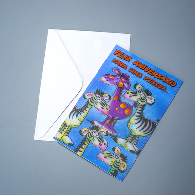 Novo estilo Impressão 3D Lenticular Folha Lenticular Cartão de Saudação Lenticular