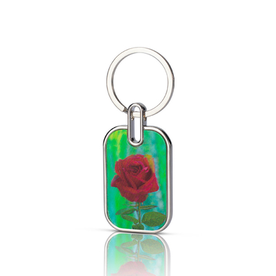 Grátis Impressão personalizada Chain Key Cut Clear Double Side Acrylic Board Key Holder Made in China Metal de aço inoxidável