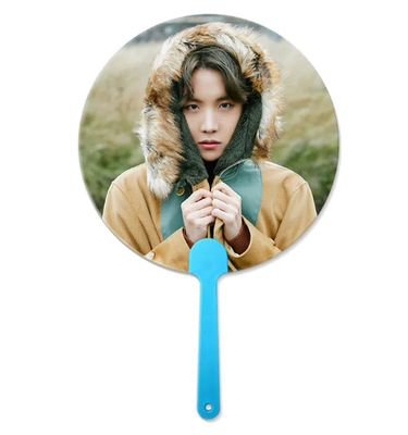 Animação 3D Lenticular Personalizada Coreia KPOP Idol Flip 3d Ventilador de Mão Transparente Tecido Ventilador de Mão Para Presentes