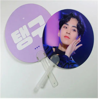 Ventilador de mão lenticular 3D personalizado Ventiladores de mão de picada clara para coleção de ídolos