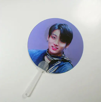 Ventilador de mão lenticular 3D personalizado Ventiladores de mão de picada clara para coleção de ídolos