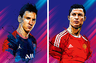 DGZ Naruto Messi Ronaldo Esporte 3D Flip Motion Lenticular Pôsteres de Anime 40 * 60cm