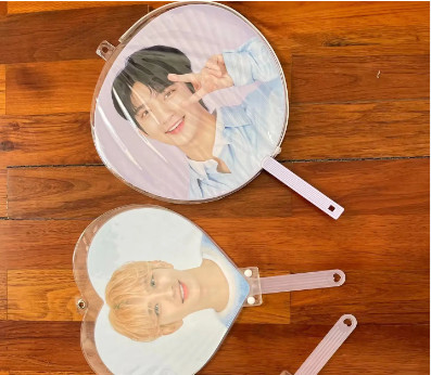 Ventilador de evento KPop personalizado para presente Ventilador de plástico PET transparente 3D personalizado