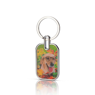 Grátis Impressão personalizada Chain Key Cut Clear Double Side Acrylic Board Key Holder Made in China Metal de aço inoxidável