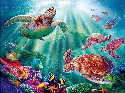 Sealifes Dolphin Turtle Shark Lenticular 3D Motion Card Souvenir Cartão de presente